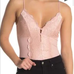Socialite
V-Neck Lace Ribbed Bodysuit